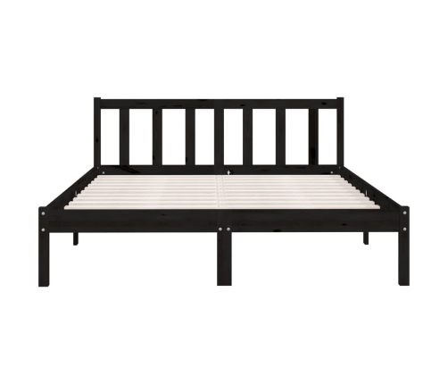 vidaXL Estructura de cama madera maciza de pino negra 150x200 cm