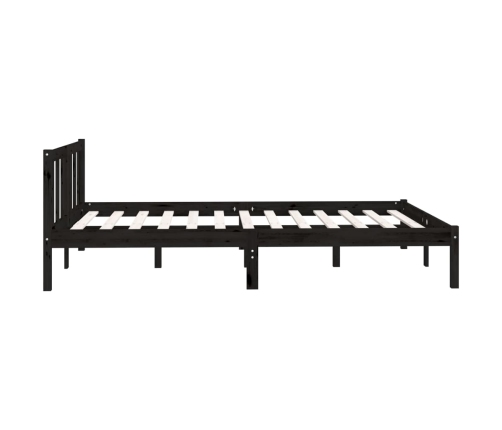 vidaXL Estructura de cama madera maciza de pino negra 150x200 cm