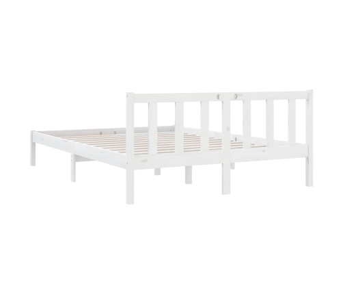 Estructura de cama sin colchón madera maciza blanco 160x200 cm