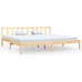 Estructura de cama madera maciza de pino 200x200 cm