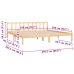 Estructura de cama madera maciza de pino 200x200 cm