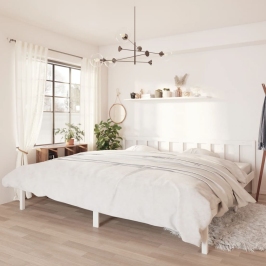 Estructura de cama sin colchón madera maciza blanco 200x200 cm
