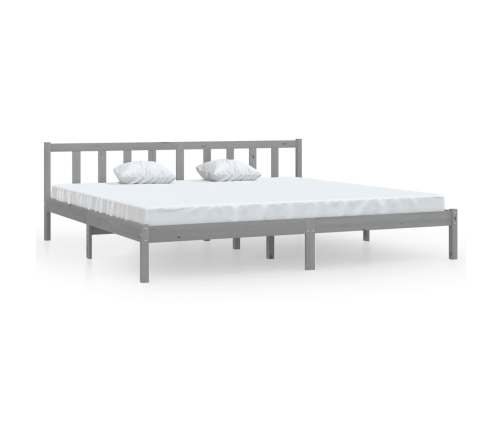 Estructura de cama sin colchón madera maciza gris 200x200 cm