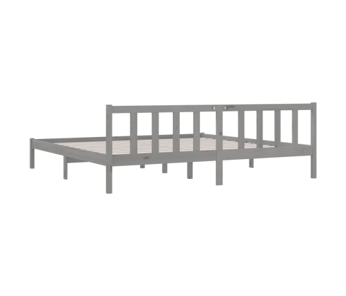 Estructura de cama sin colchón madera maciza gris 200x200 cm