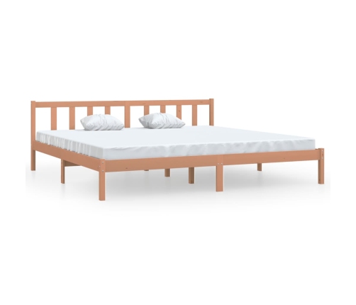 Estructura de cama madera maciza pino marrón miel 200x200 cm