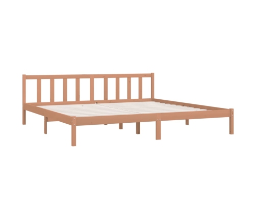 Estructura de cama madera maciza pino marrón miel 200x200 cm