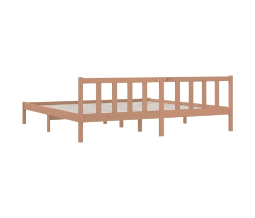 Estructura de cama madera maciza pino marrón miel 200x200 cm