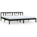 Estructura de cama sin colchón madera maciza negro 200x200 cm