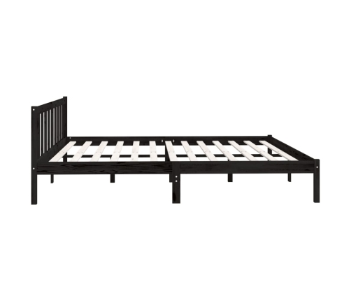 Estructura de cama sin colchón madera maciza negro 200x200 cm