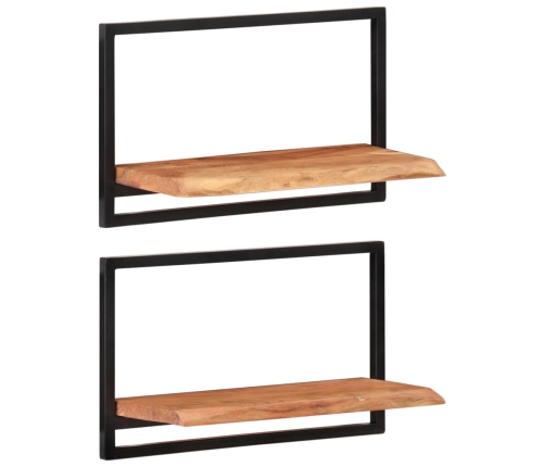 vidaXL Estantes de pared 2 unidades madera maciza acacia 60x25x35 cm