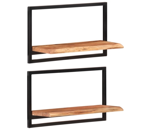 vidaXL Estantes de pared 2 unidades madera maciza acacia 60x25x35 cm