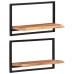 vidaXL Estantes de pared 2 unidades madera maciza acacia 60x25x35 cm