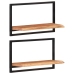 vidaXL Estantes de pared 2 unidades madera maciza acacia 60x25x35 cm