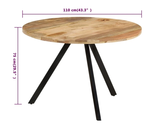 Mesa de comedor madera maciza de mango 110x75 cm