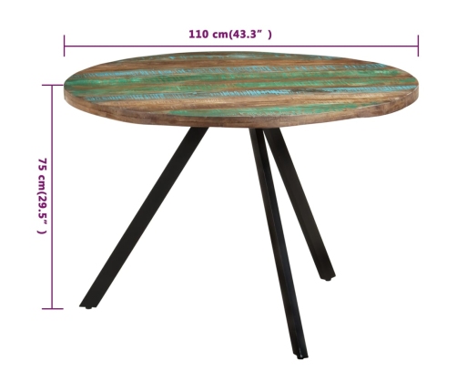 Mesa de comedor madera maciza reciclada 110x75 cm