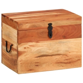 Caja de almacenaje madera maciza de acacia 39x28x31 cm