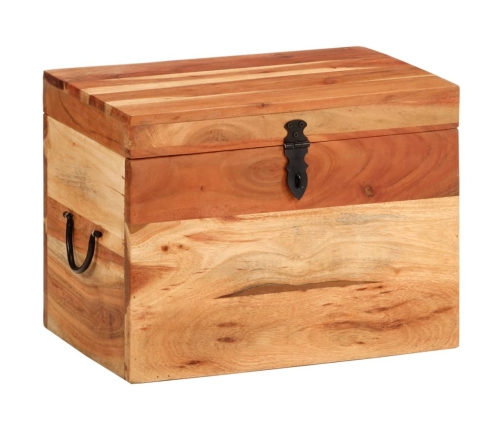 Caja de almacenaje madera maciza de acacia 39x28x31 cm