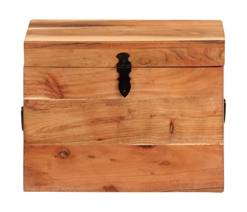 Caja de almacenaje madera maciza de acacia 39x28x31 cm