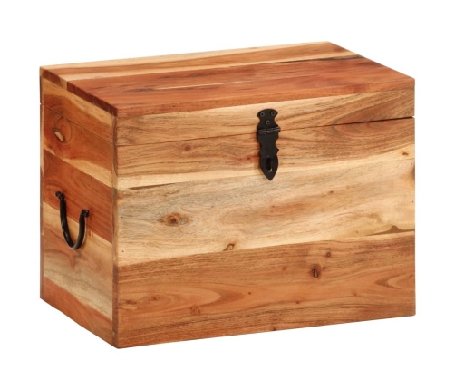 Caja de almacenaje madera maciza de acacia 39x28x31 cm