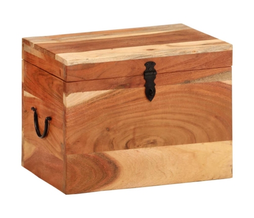 Caja de almacenaje madera maciza de acacia 39x28x31 cm