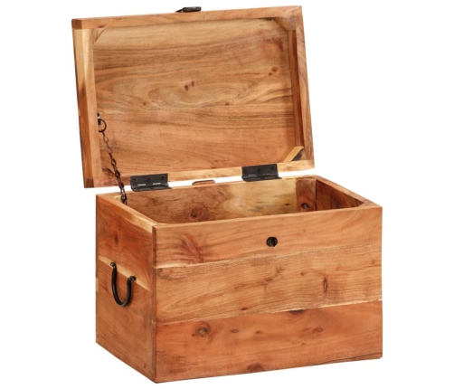 Caja de almacenaje madera maciza de acacia 39x28x31 cm