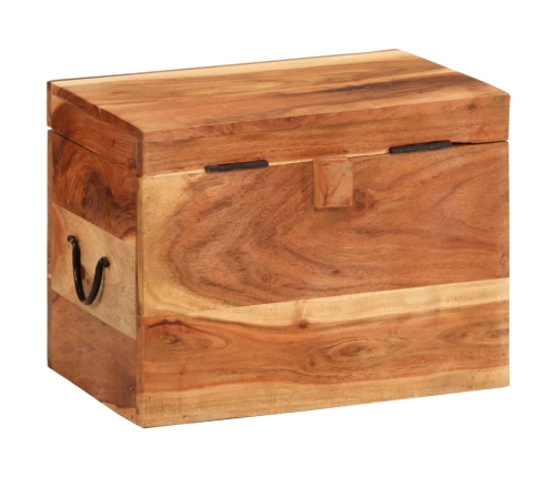 Caja de almacenaje madera maciza de acacia 39x28x31 cm