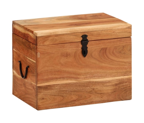 Caja de almacenaje madera maciza de acacia 39x28x31 cm