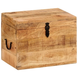 Caja de almacenaje madera maciza de mango 39x28x31 cm