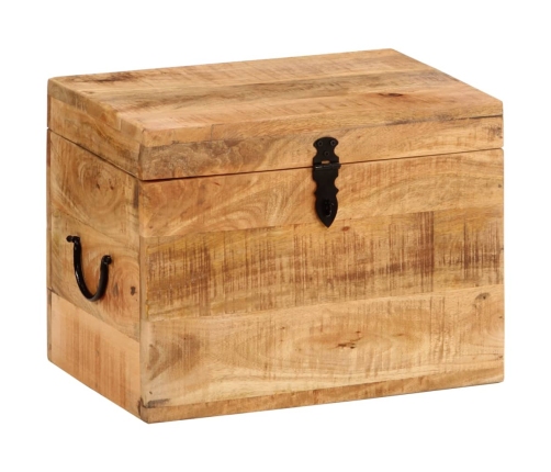 Caja de almacenaje madera maciza de mango 39x28x31 cm