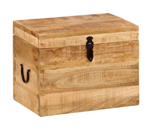 Caja de almacenaje madera maciza de mango 39x28x31 cm