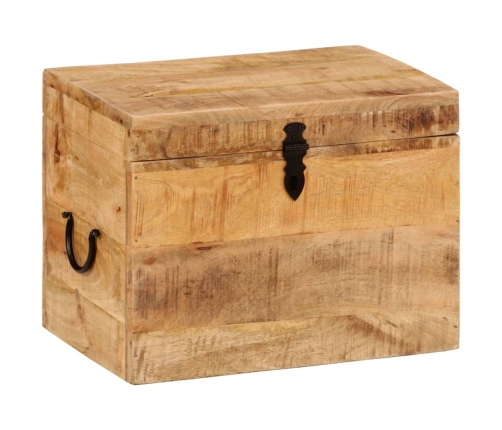 Caja de almacenaje madera maciza de mango 39x28x31 cm