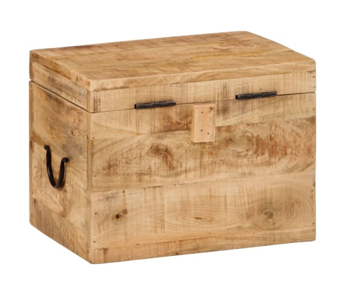 Caja de almacenaje madera maciza de mango 39x28x31 cm