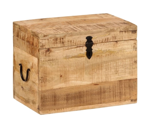 Caja de almacenaje madera maciza de mango 39x28x31 cm