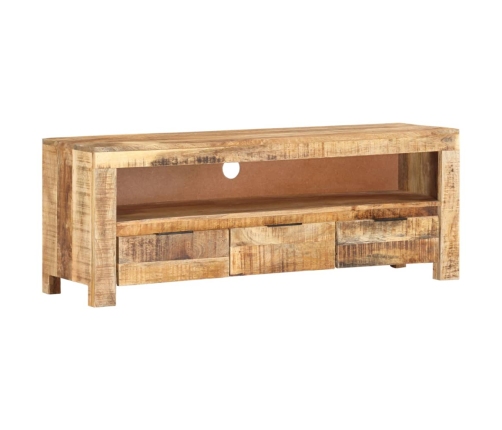 Mueble para TV de madera maciza de mango rugosa 110x30x40 cm