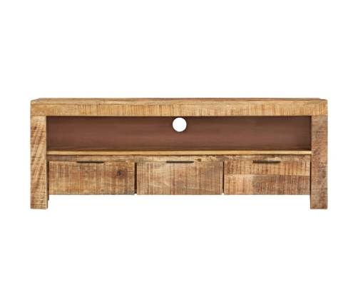 Mueble para TV de madera maciza de mango rugosa 110x30x40 cm