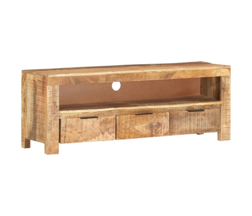 Mueble para TV de madera maciza de mango rugosa 110x30x40 cm