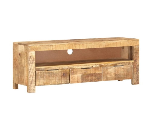 Mueble para TV de madera maciza de mango rugosa 110x30x40 cm