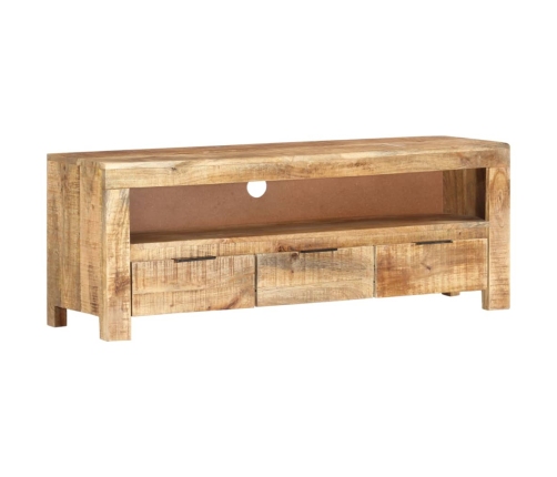 Mueble para TV de madera maciza de mango rugosa 110x30x40 cm