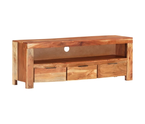 Mueble de TV de madera maciza de acacia 110x30x40 cm