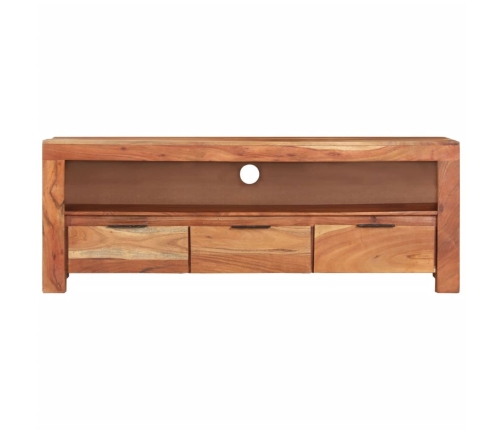 Mueble de TV de madera maciza de acacia 110x30x40 cm