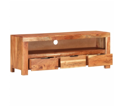 Mueble de TV de madera maciza de acacia 110x30x40 cm