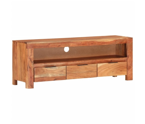 Mueble de TV de madera maciza de acacia 110x30x40 cm