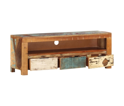 Mueble de TV madera maciza reciclada 110x30x40 cm