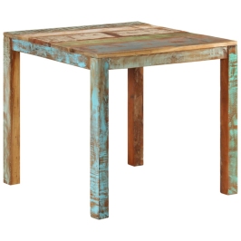 Mesa de comedor de madera maciza reciclada 82x80x76 cm