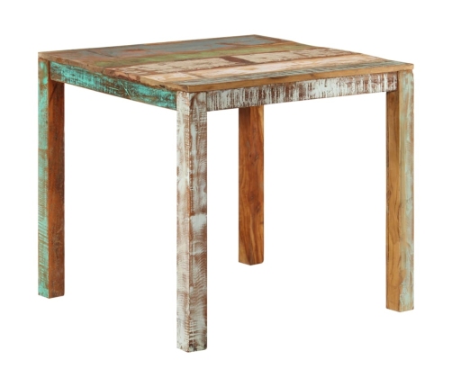 Mesa de comedor de madera maciza reciclada 82x80x76 cm