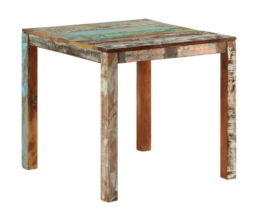 Mesa de comedor de madera maciza reciclada 82x80x76 cm