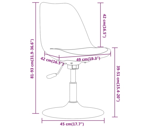 Sillas de comedor giratorias 4 unidades tela gris oscuro