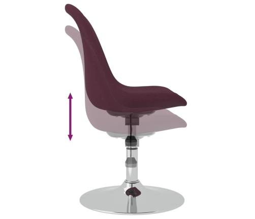 Sillas de comedor giratorias 4 unidades tela morado