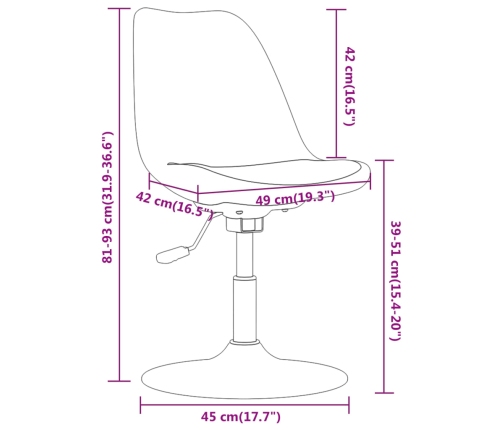 Sillas de comedor giratorias 4 unidades tela taupe