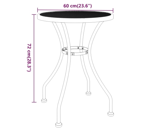 Mesa de jardín malla metálica expandida antracita Ø60x72 cm